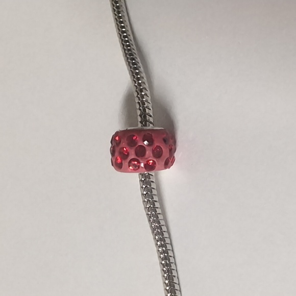 Red Rhinestones Spacer Charm‎ for Pandora Style Bracelet - Picture 1 of 5